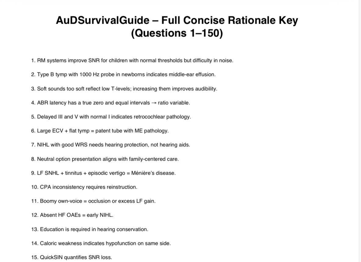 AuD Survival Guide – Audiology Praxis Prep Study Guide + 150 Q&A