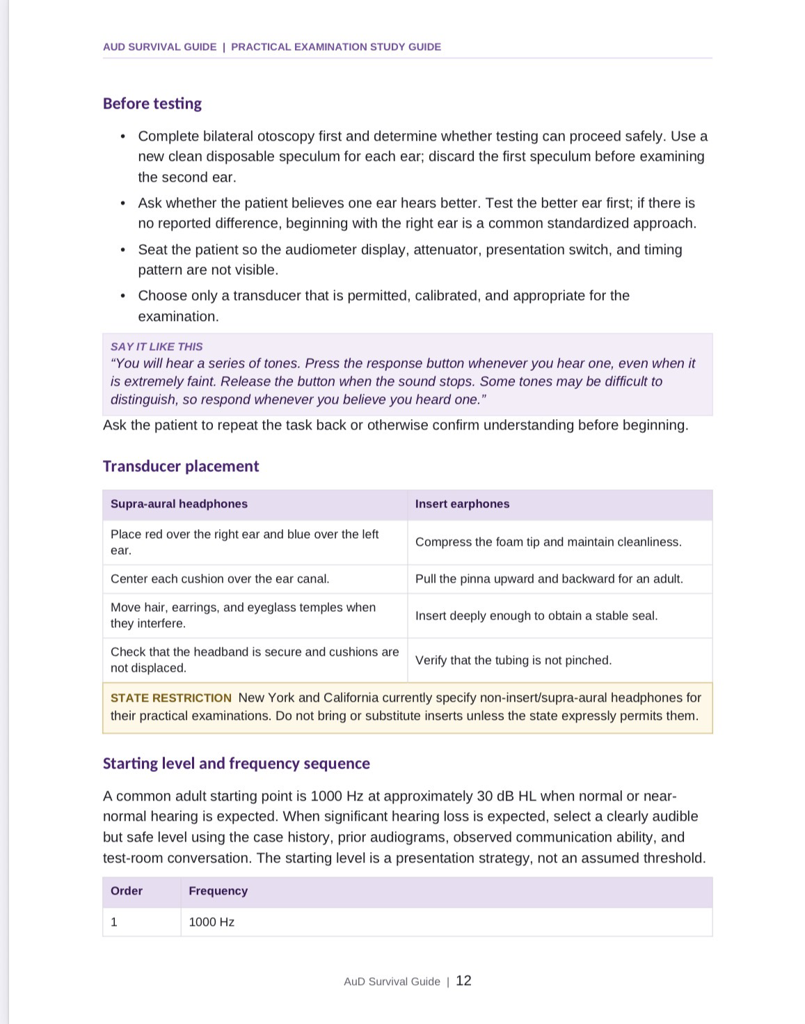 Hearing Aid Dispenser License Practical Examination Study Guide