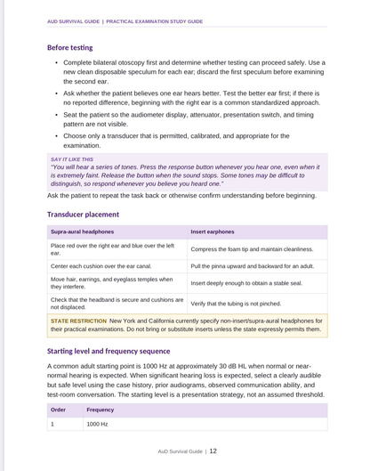 Hearing Aid Dispenser License Practical Examination Study Guide
