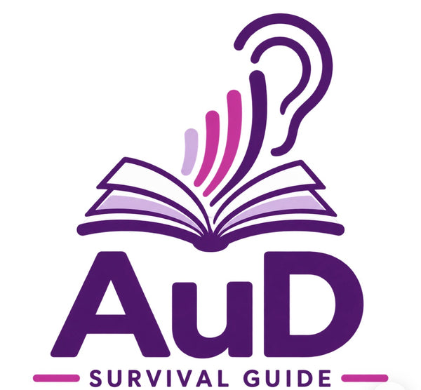 AuD Survival Guide — ear and open book logo